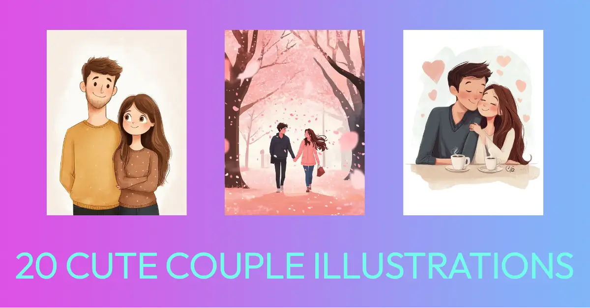 20 Cute and Beautiful Couple Illustrations